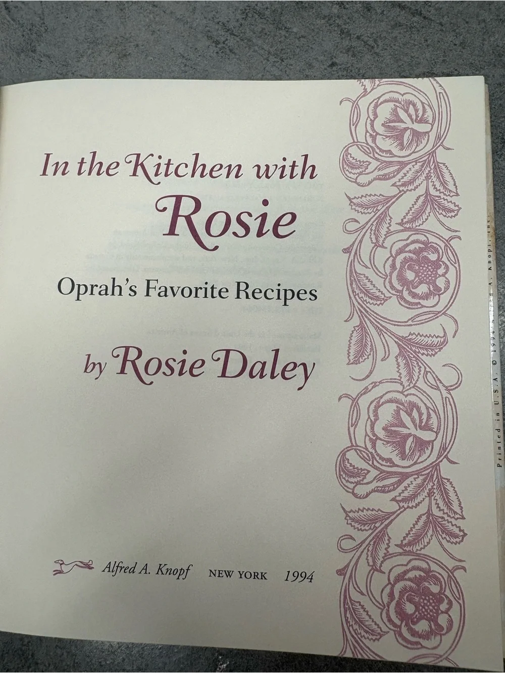 In the Kitchen with Rosie Oprah's Favorite Recipes Daley/Winfrey HC 1994